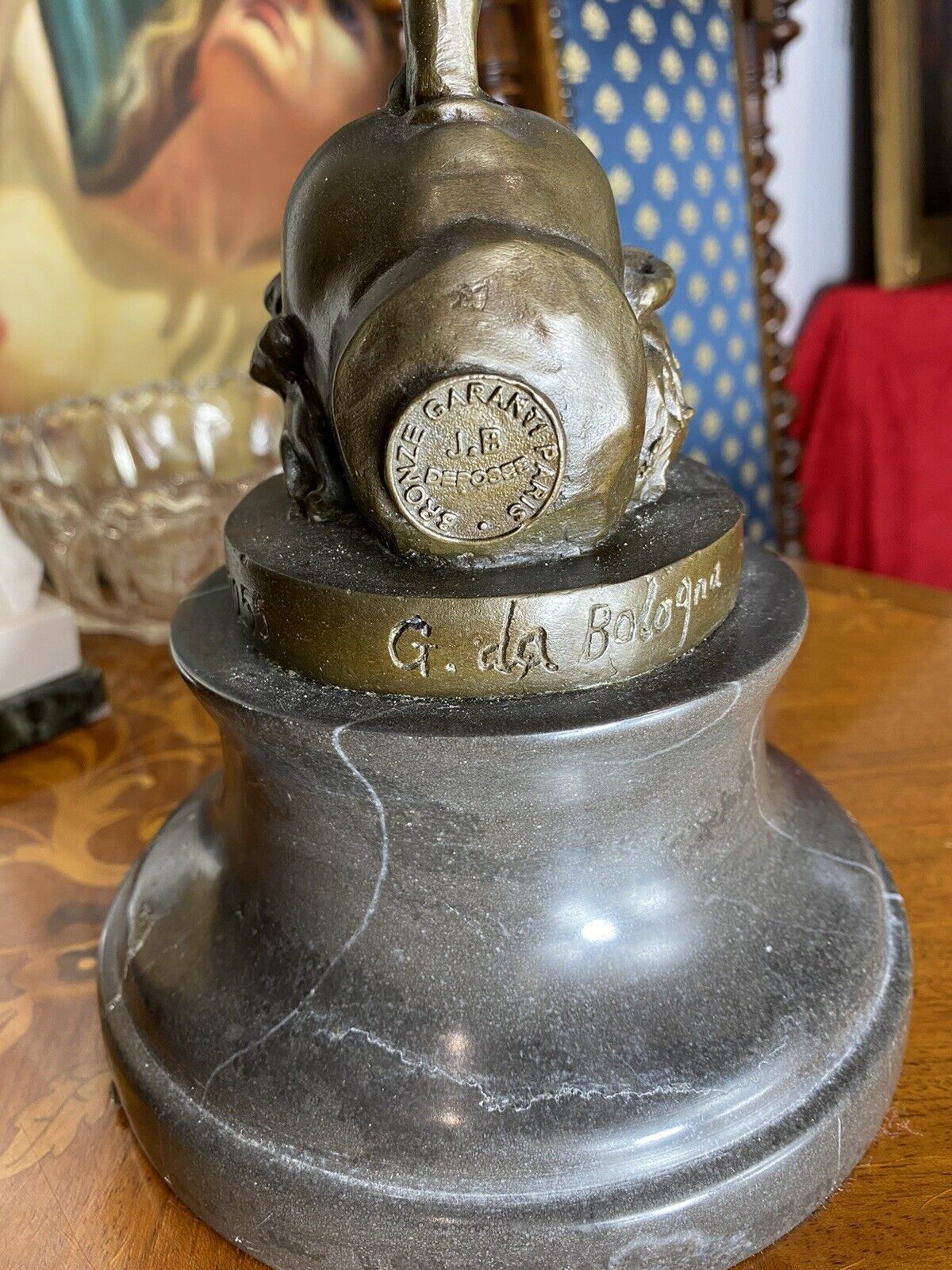 Home Decor Fine Bronze Romanesque Sculpture Of Hermes After Giambologna Upon Marble Plinth photo