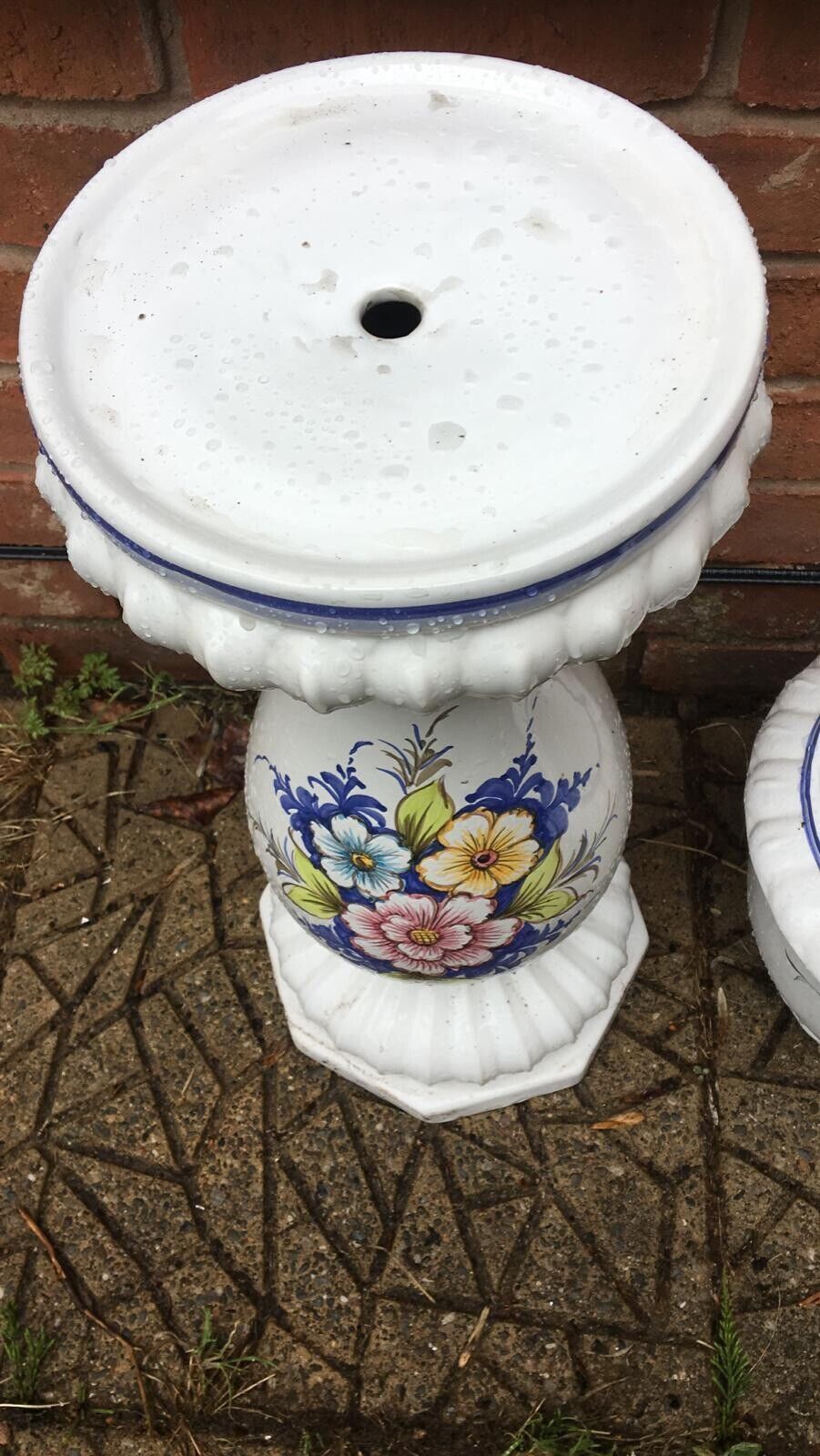 Italianate Porcelain Floral Hand Painted Jardiniere On Ornate Stand photo Home Decor