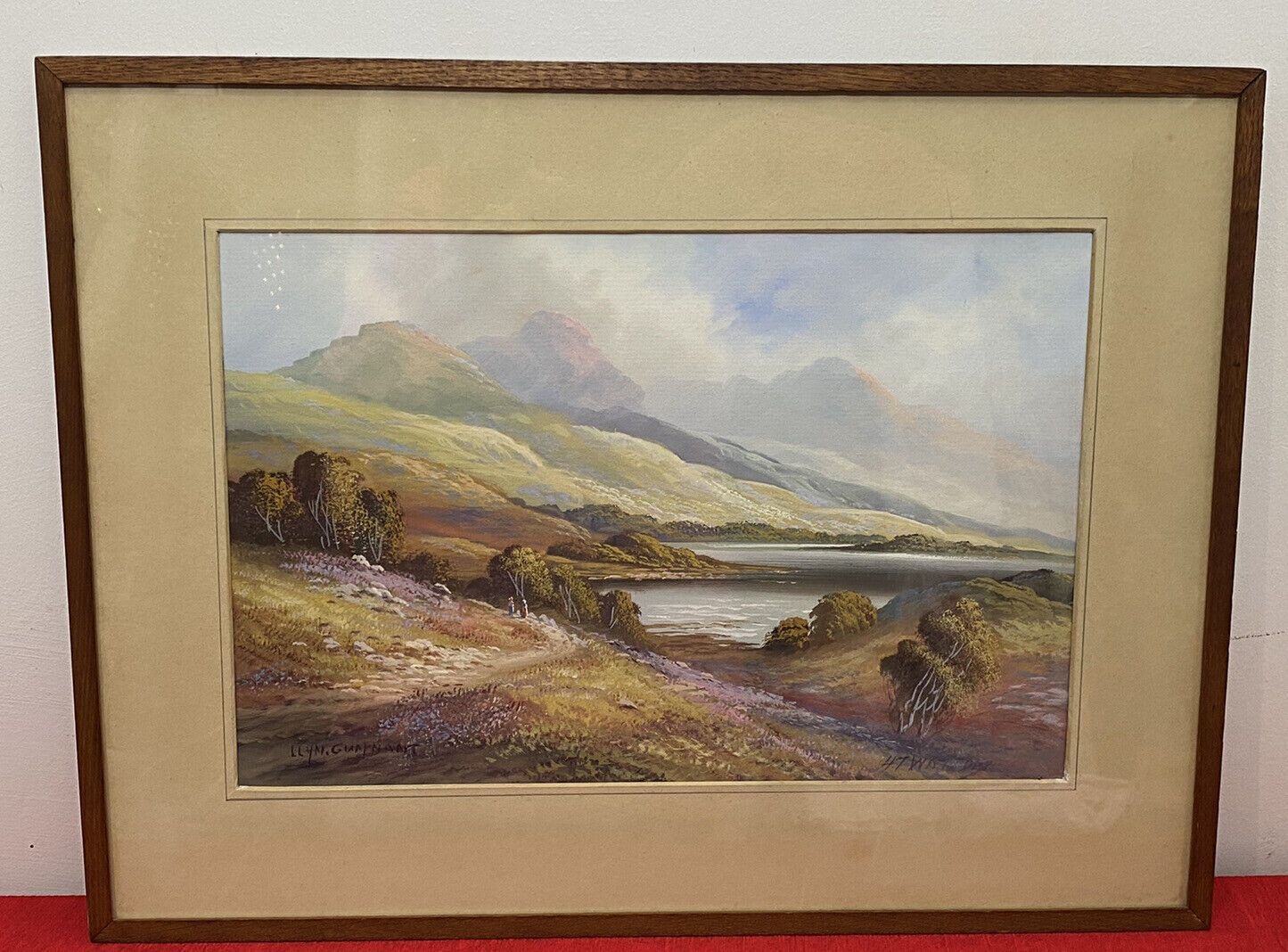 Stunning Pair Of Glazed Gouache Impressionist Paintings By Artist H T Watson photo 243.0