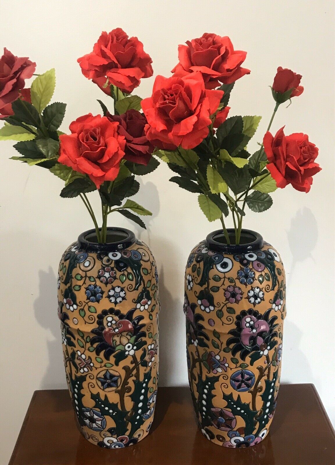 Stunning Pair Of Art Noveau Period Museum Grade Amphora Vases