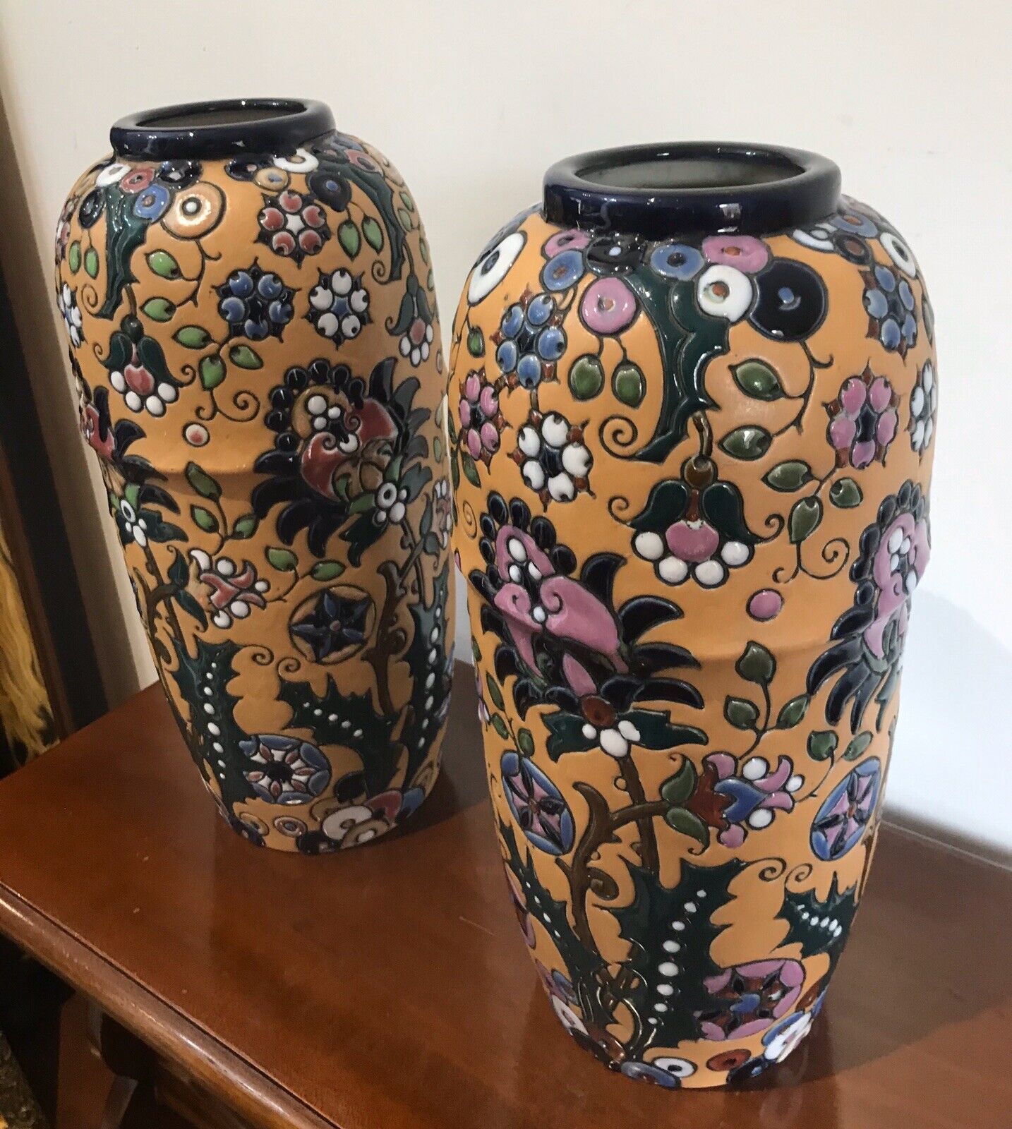 Stunning Pair Of Art Noveau Period Museum Grade Amphora Vases photo for sale