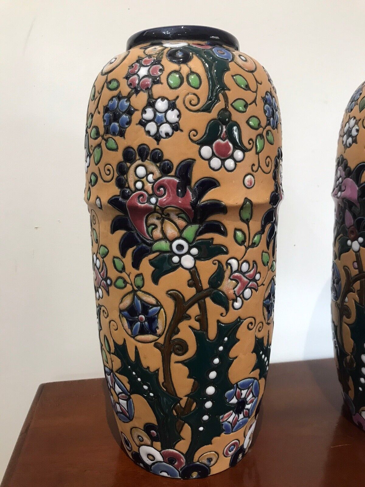 Stunning Pair Of Art Noveau Period Museum Grade Amphora Vases photo vinterior