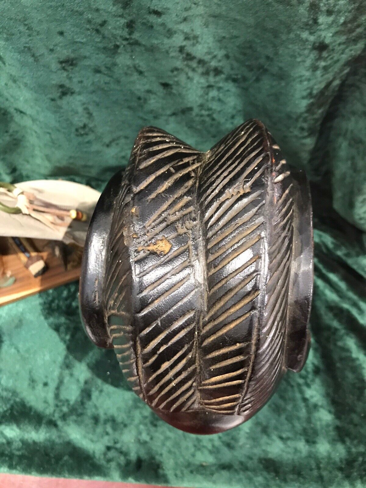 Historic 19th Century Carved Wood Red Cheif Indian Head photo vintage