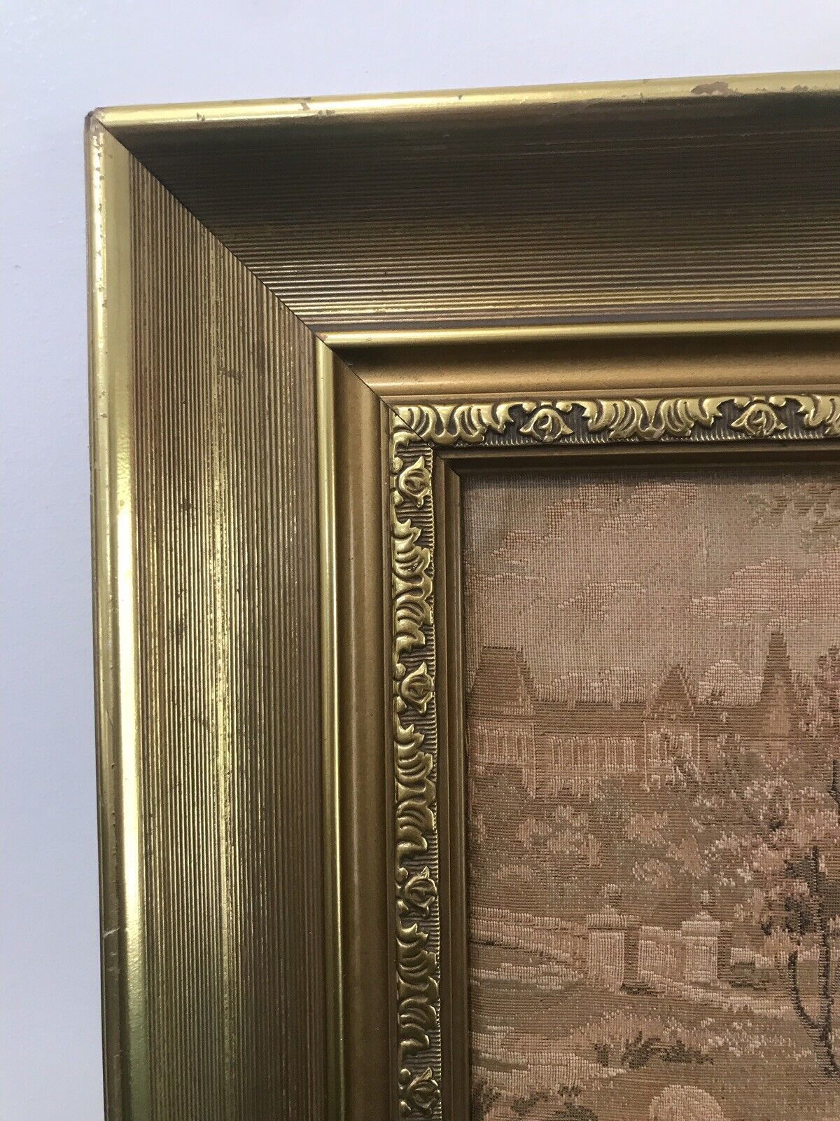 Art Fine Reproduction 18th Century Style French Figures In Chateau Garden Tapestry photo