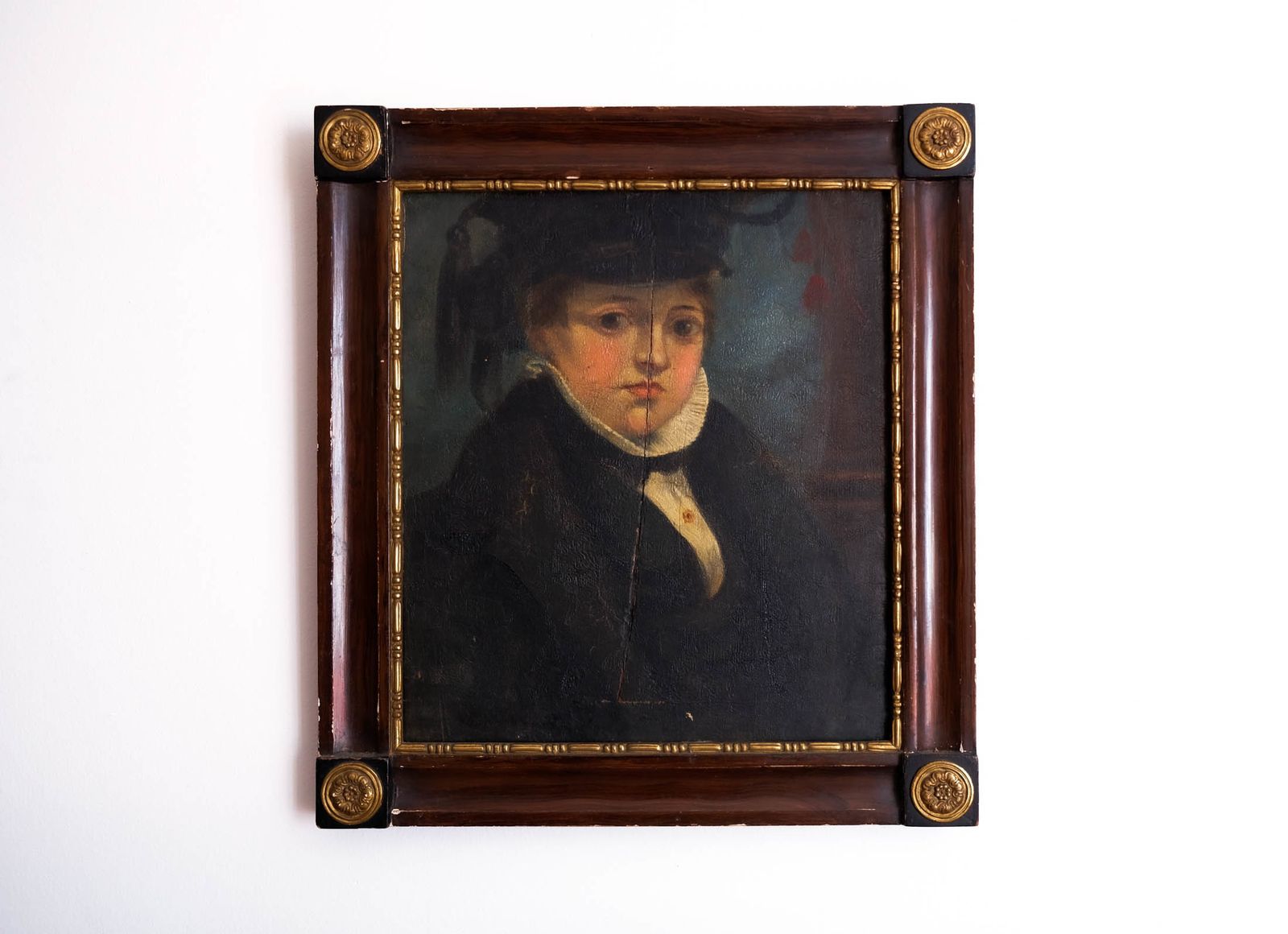 Early 19th Century Portrait Painting, Oil On Board C.1820s photo furniture