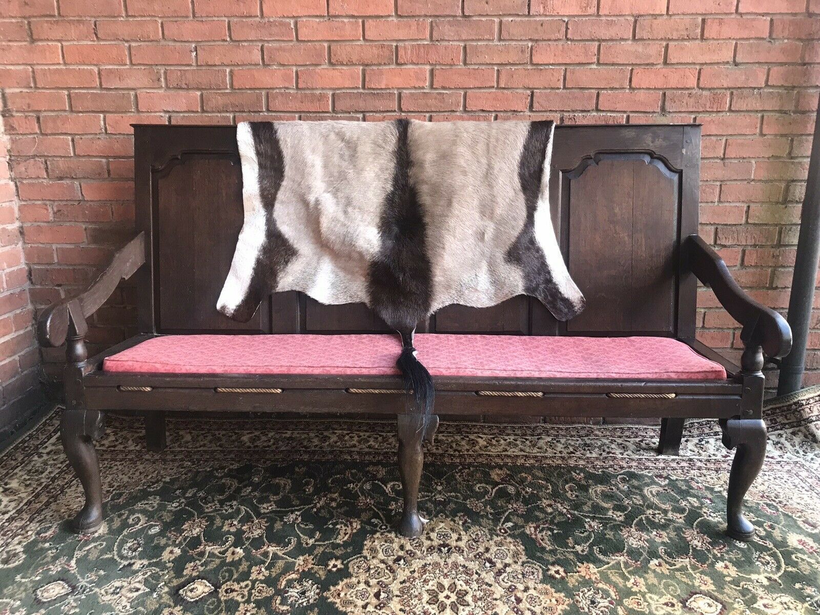Period Antique 1760 George III Four Panel Great Hall Oak Settle