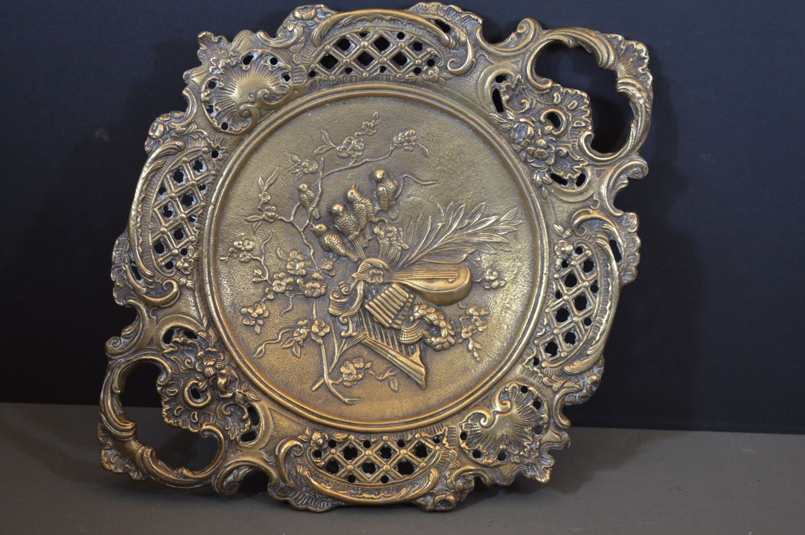 275.0 Large (4 Kg ) Bronze Centre Piece/Decorative Plate,C1870 photo