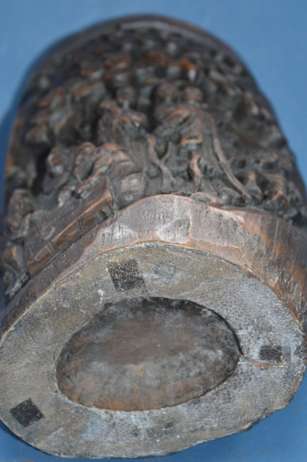 Large 19th Century Chinese Bamboo Brush Pot, Hand Carved ,C1880 photo buy