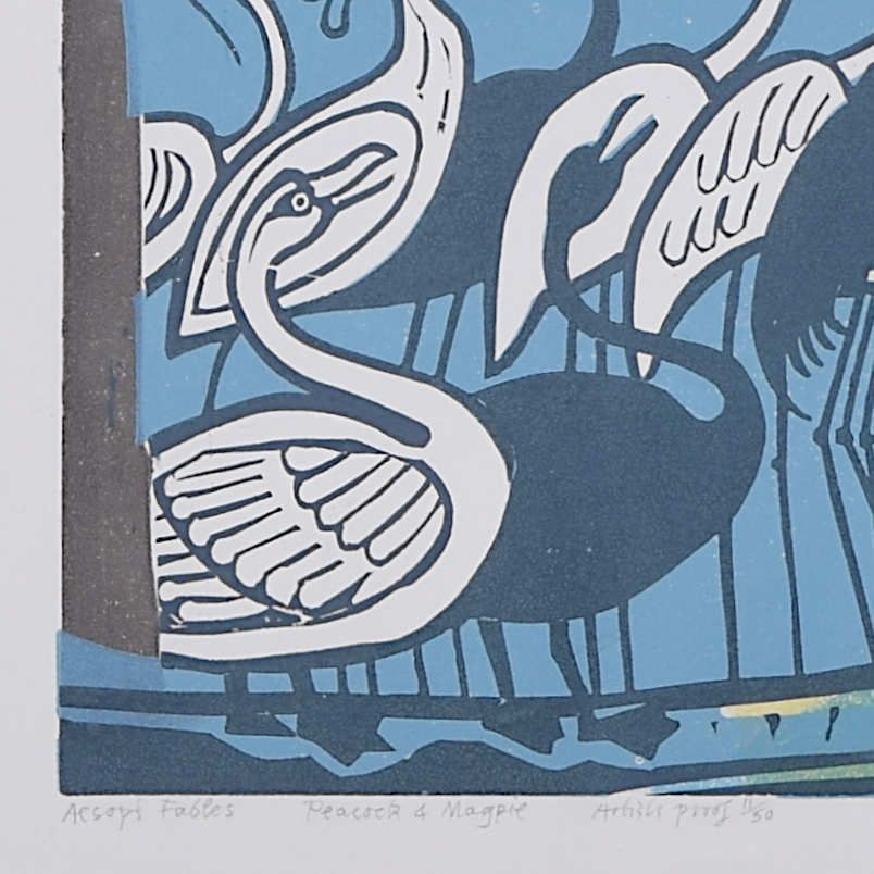 Edward Bawden Aesop’s Fables: Peacock And Magpie (1970) photo furniture