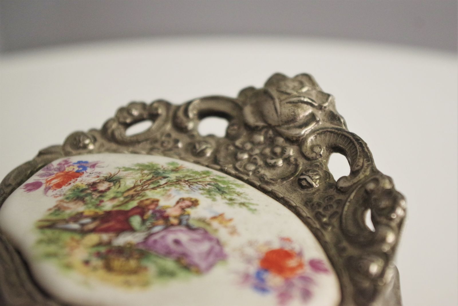 Metal Jewelery Box From The 1950s photo for sale