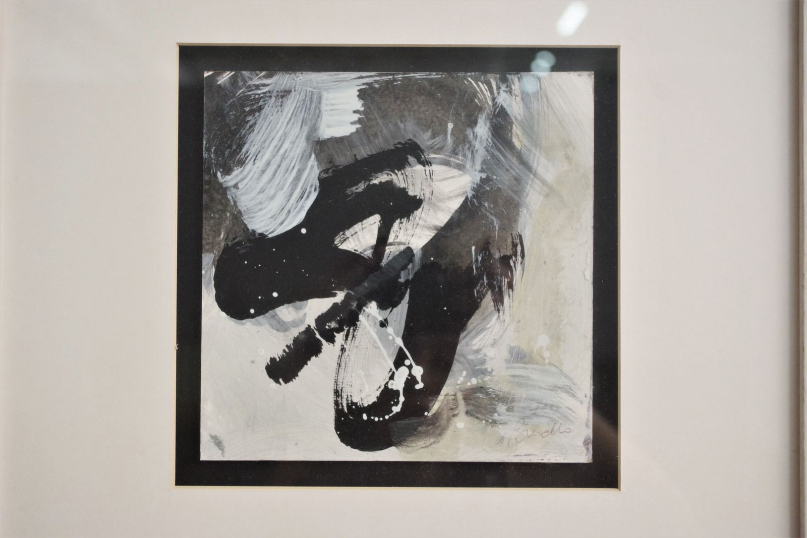 Pair Of Modern Paintings With Wooden And Glass Frame photo buy