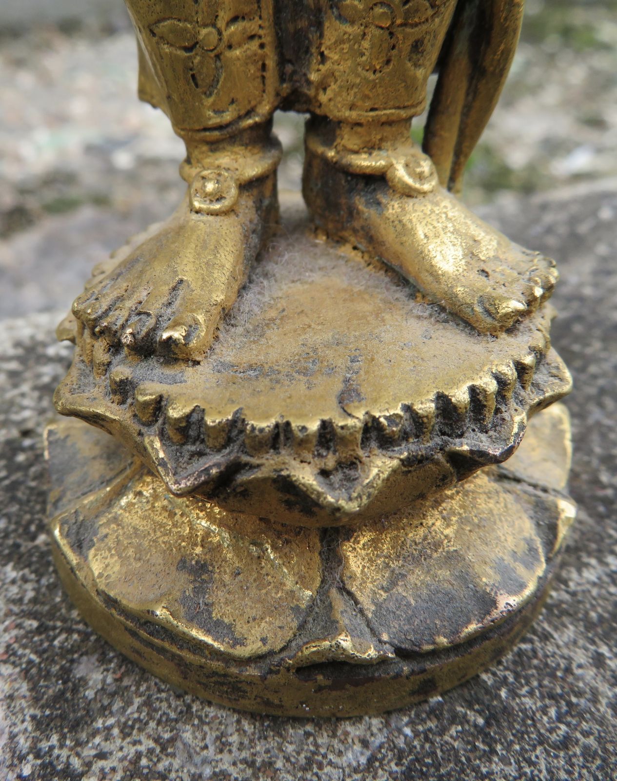 Masterpiece Museum Javanese Gold Gilded Standing Dewi Tara Statuette. 10th 13th Century. photo vinterior