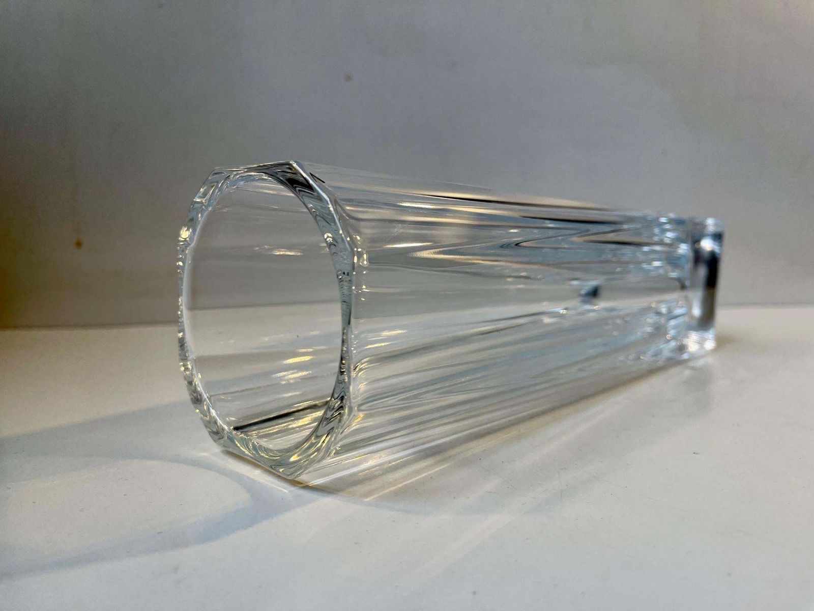 French Art Deco Cut Crystal Vase In The Style Of Daum, 1930s photo Home Decor