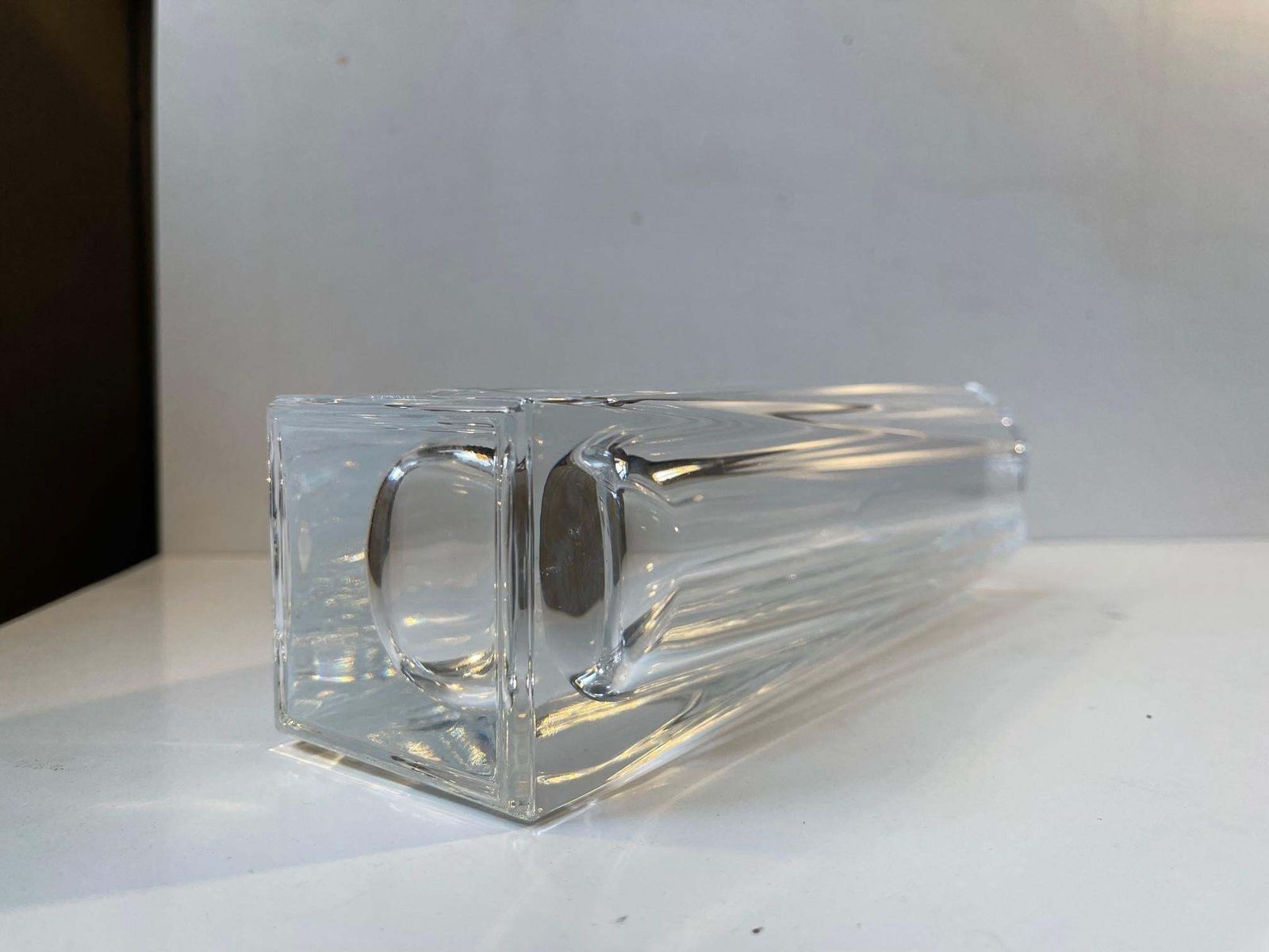 French Art Deco Cut Crystal Vase In The Style Of Daum, 1930s photo 382.0