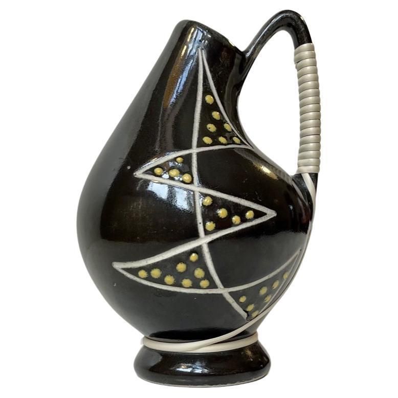 Søholm Danish Modernist Ceramic Vase In Black Glaze, 1950s photo 255.0