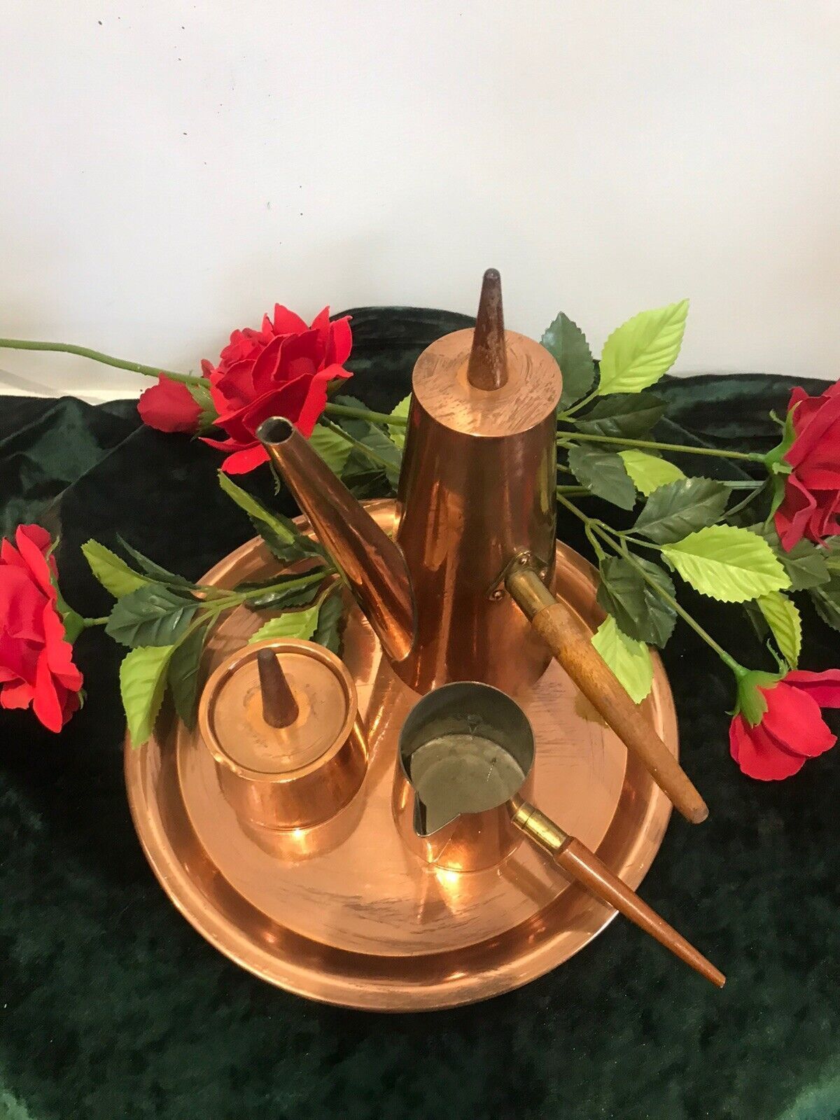 Vintage Arts And Crafts Conical Shaped Copper 4 Pcs Coffee Set By Argy Europe photo buy