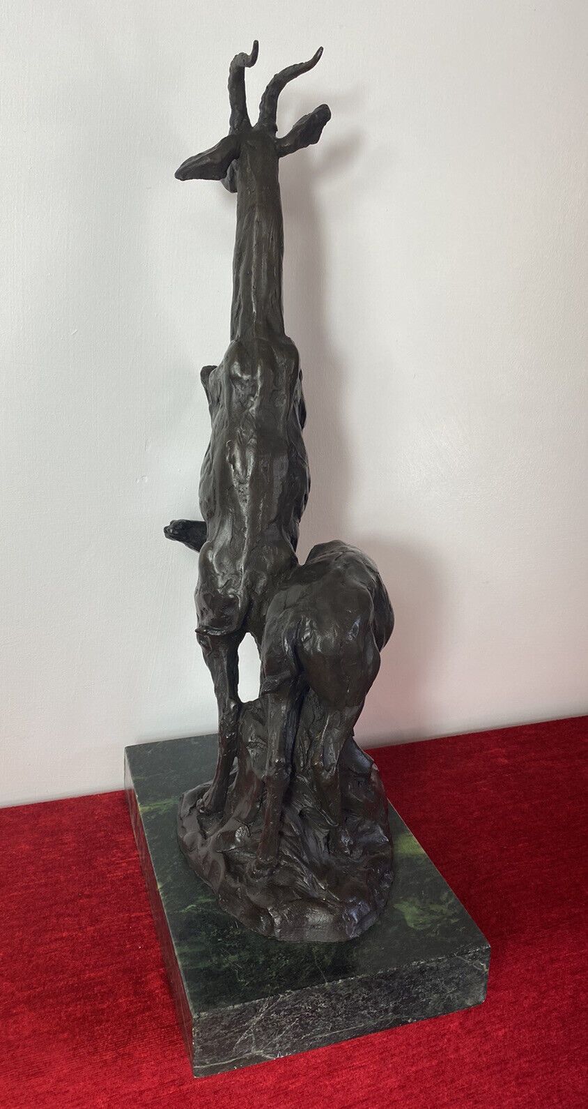 photo for sale Fine Bronze Centrepiece Sculpture Of Gazelle & Impala On Marble Plinth Signed