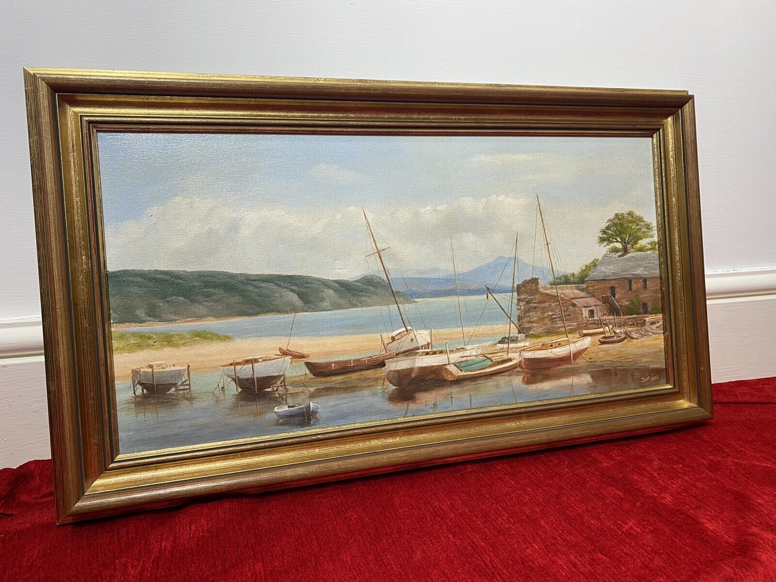Sailing Boats In The Bay During Low Tide Oil On Canvas By James Horne photo vinterior