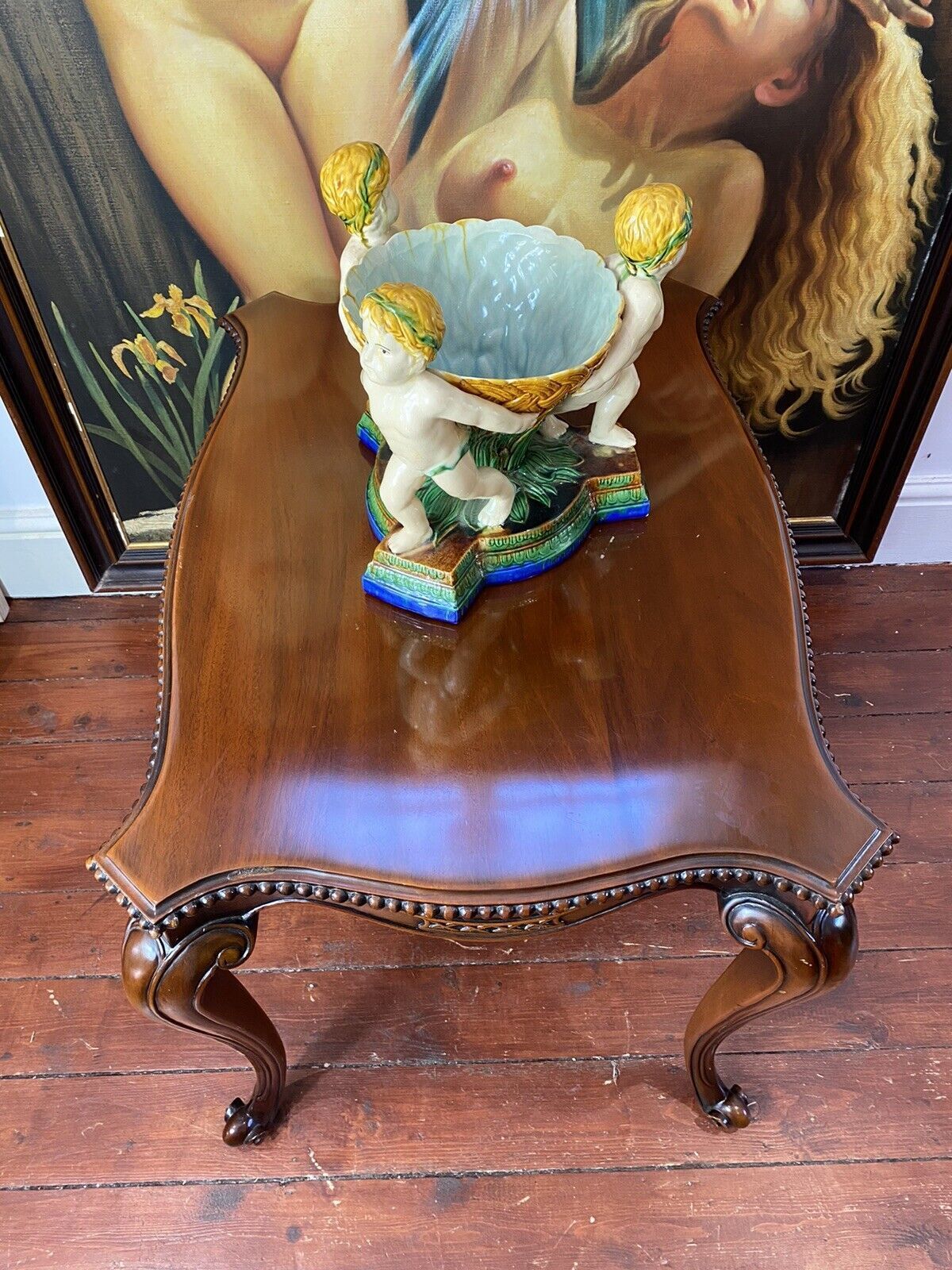 photo for sale Stunning Elmwood Augustus Pugin Style Gothic Carved Centre Table