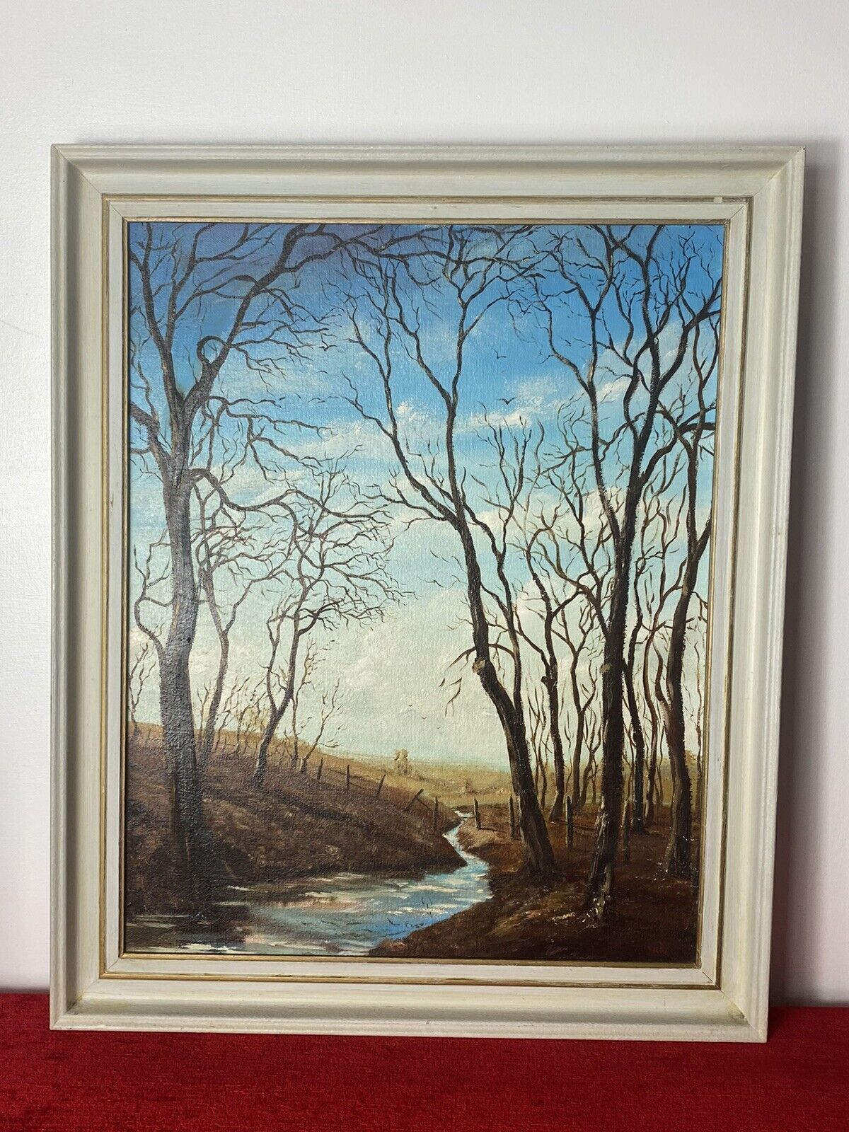 20th Century Winter Landscape Oil Artwork Titled 'Sun In December' J K Witton photo for sale
