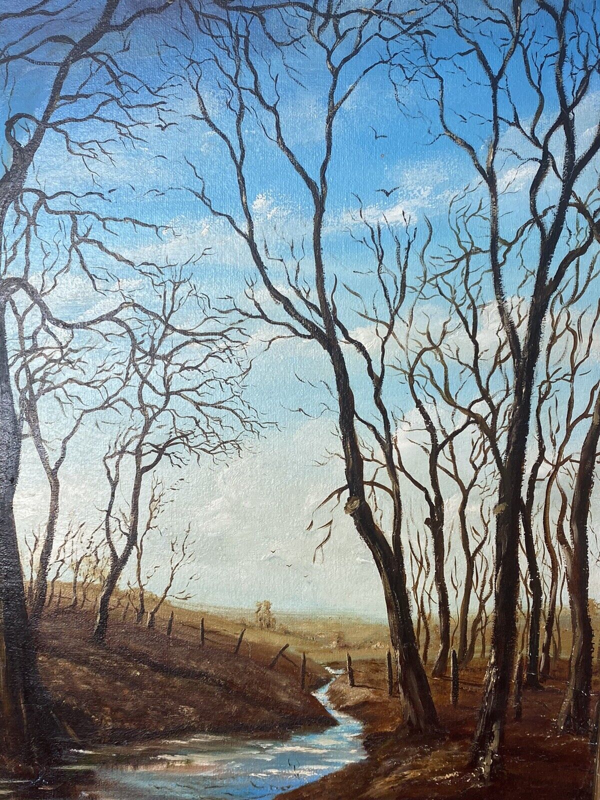 20th Century Winter Landscape Oil Artwork Titled 'Sun In December' J K Witton photo buy