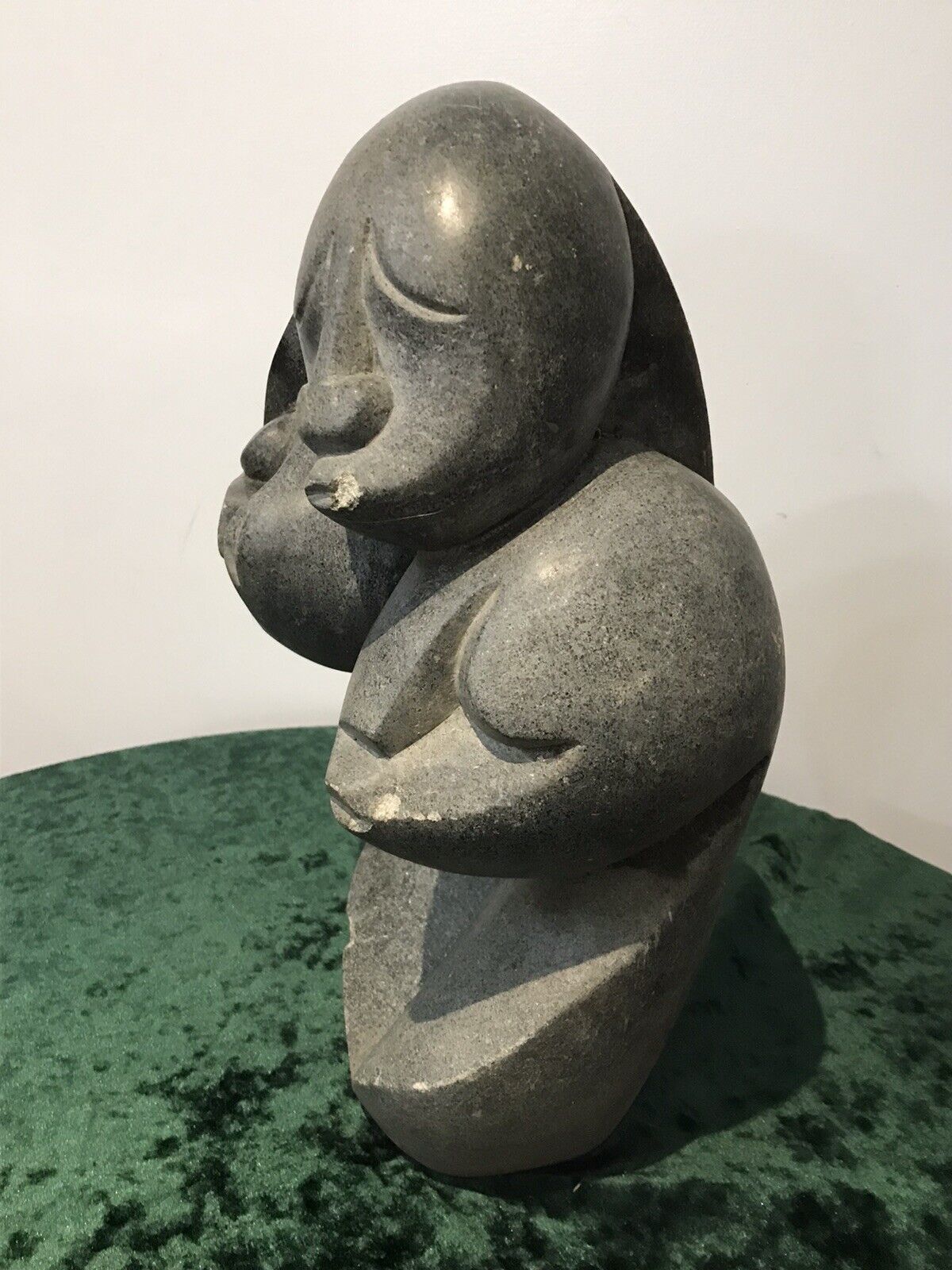 Fine Art 20th Century Carved 3 Heads Sculpture In The Style Of John Milne photo Art
