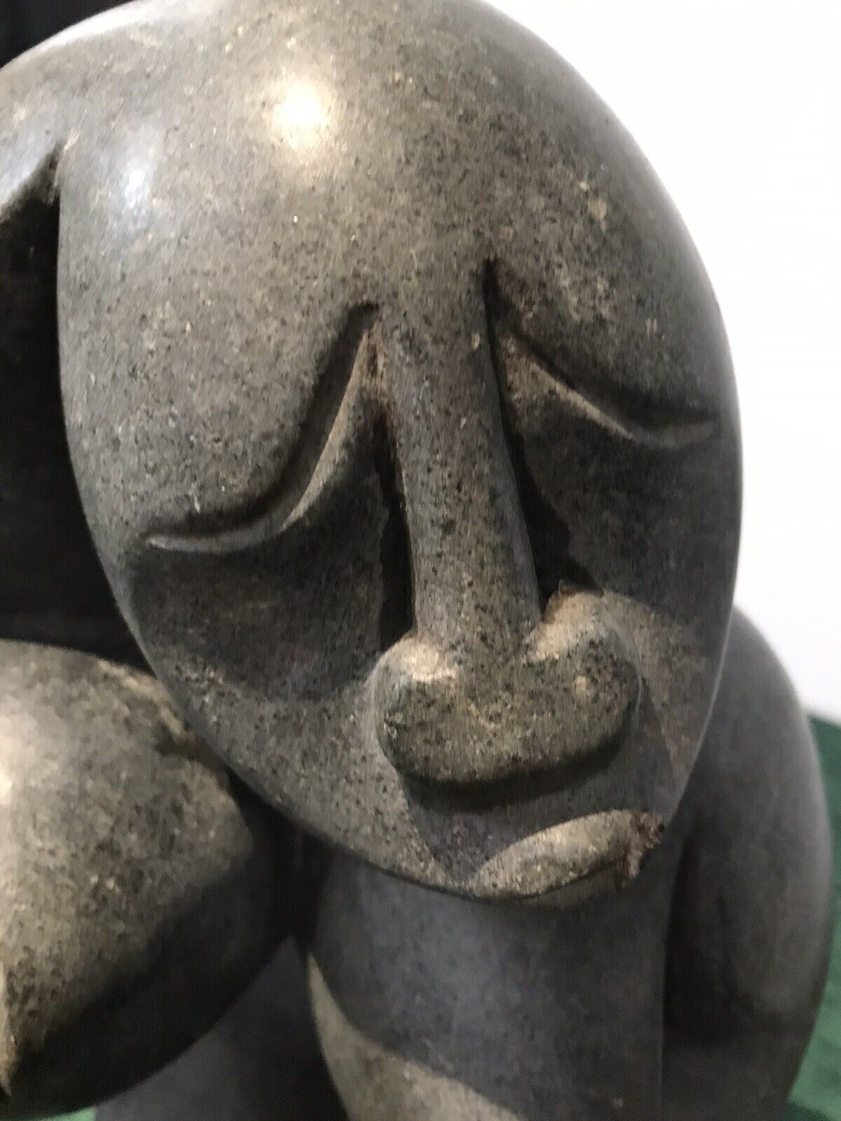 Fine Art 20th Century Carved 3 Heads Sculpture In The Style Of John Milne photo buy