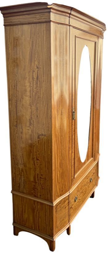 Quality Edwardian Satinwood & Inlaid Wardrobe photo buy