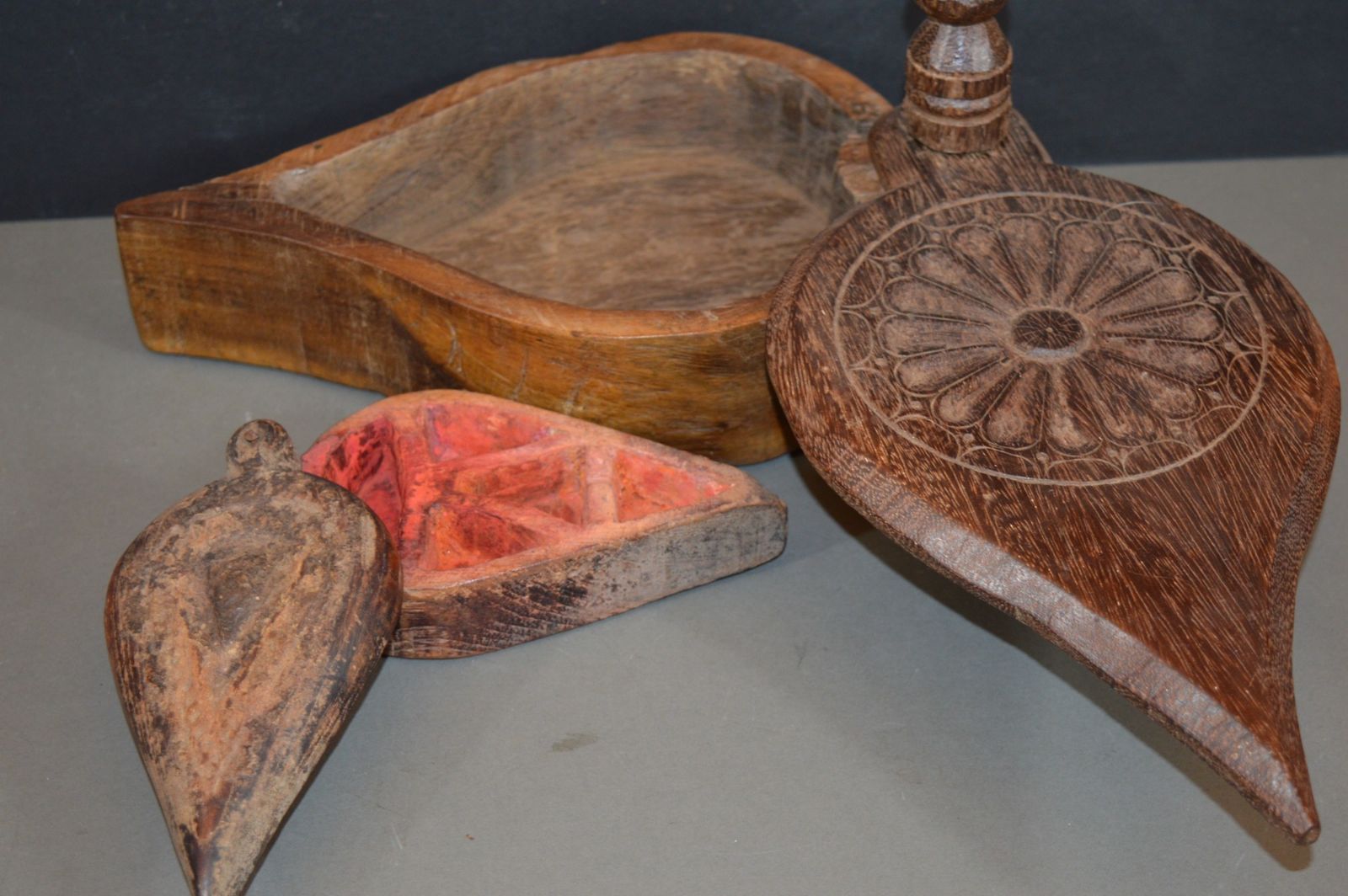 2 Indian Hand Carved Hardwood Spice Boxes,C1870 photo furniture