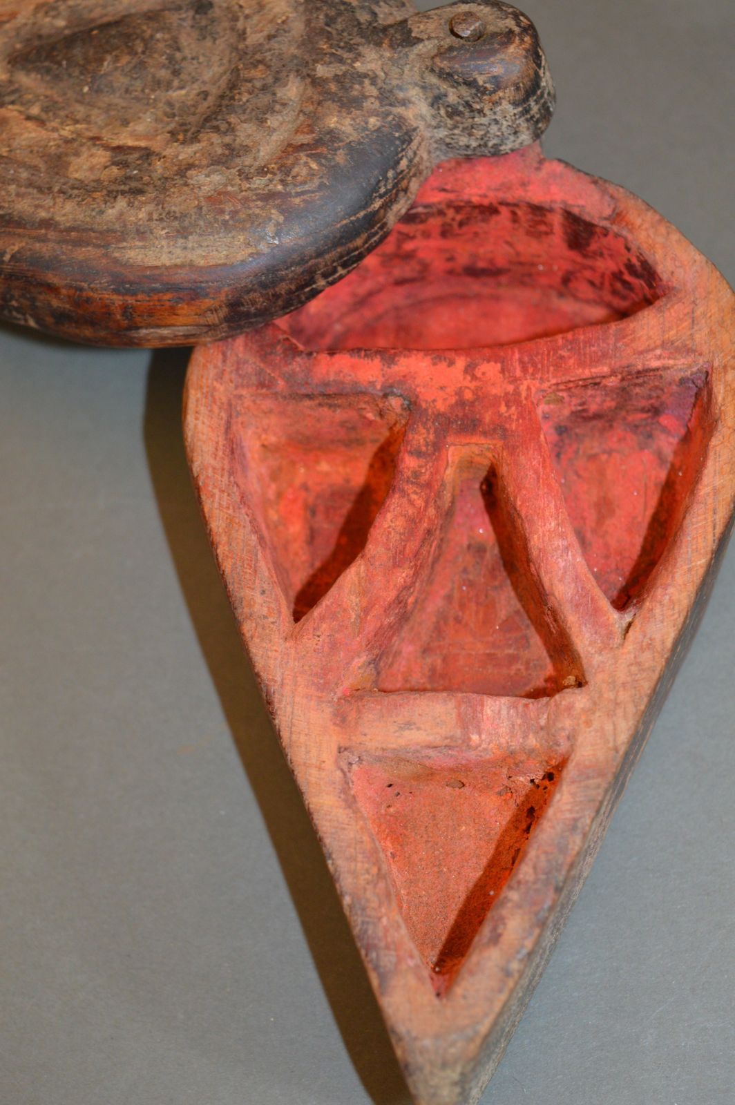 2 Indian Hand Carved Hardwood Spice Boxes,C1870 photo vinterior