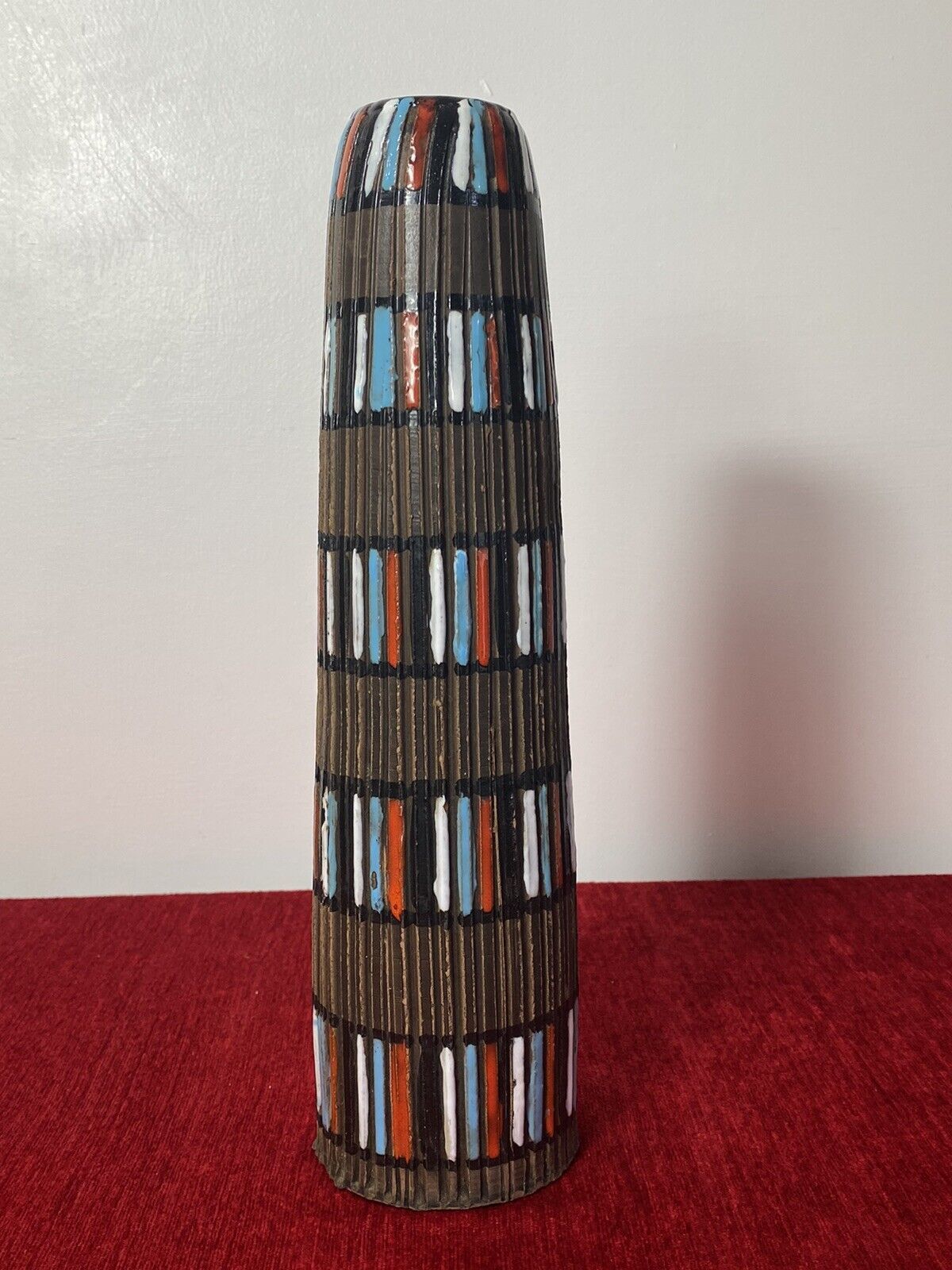 Italian Designer Mid Century Modern Textural Leaning Tower Of Pisa Inspired Vase photo furniture