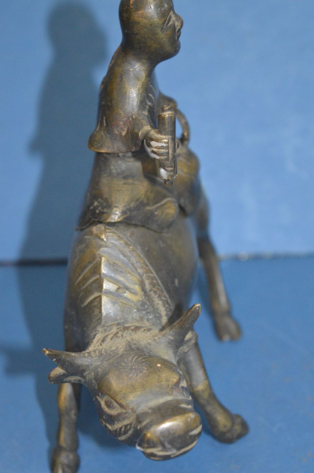 19th Century Chinese Bronze Figural Censer, C1880. Man Astride An Ox photo vinterior