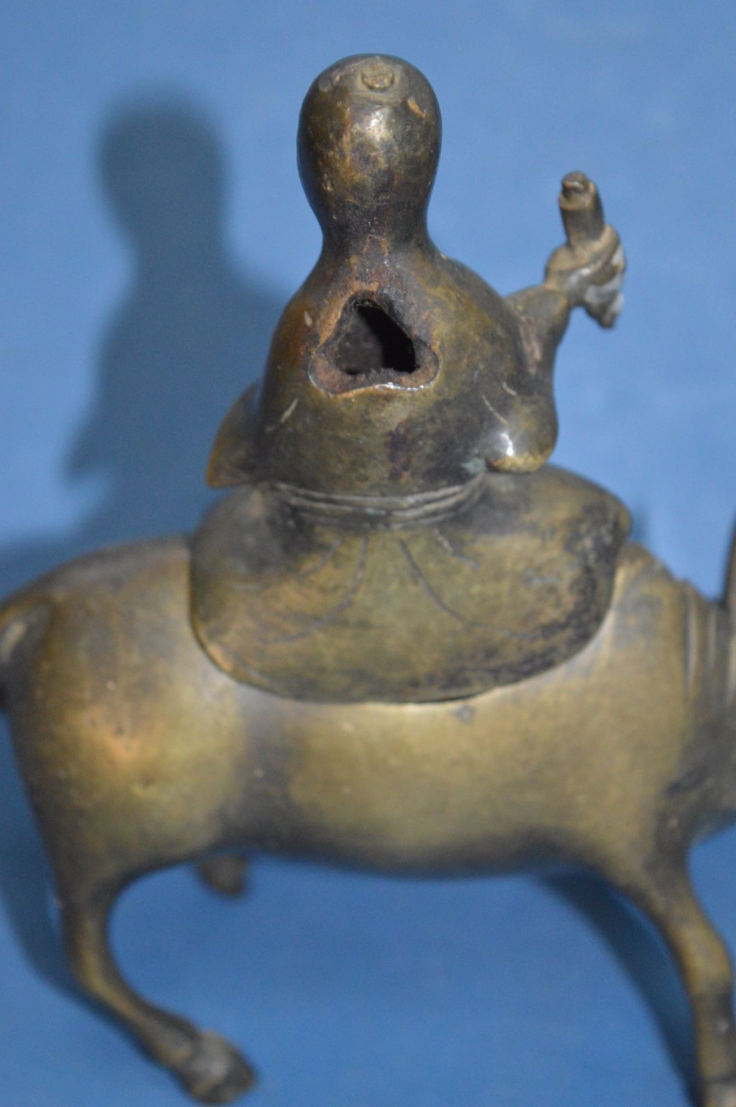 photo furniture 19th Century Chinese Bronze Figural Censer, C1880. Man Astride An Ox
