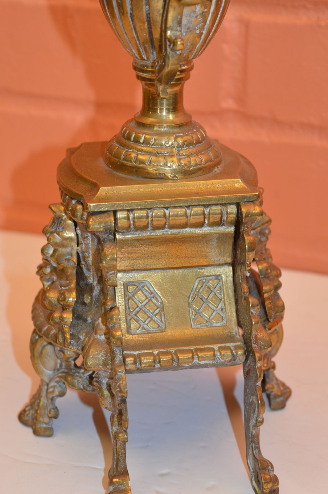 photo furniture Large (5kg) French 6 Stem Brass Candelabra,C1870