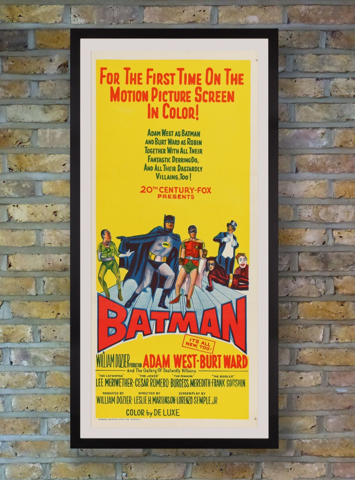 'Batman' Original Vintage Australian Daybill Film Poster, 1966 photo furniture