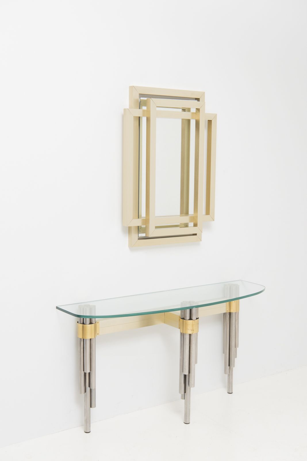 Sculptural Mirror In Brass, Philippe Jean, 1970's, France photo Home Decor