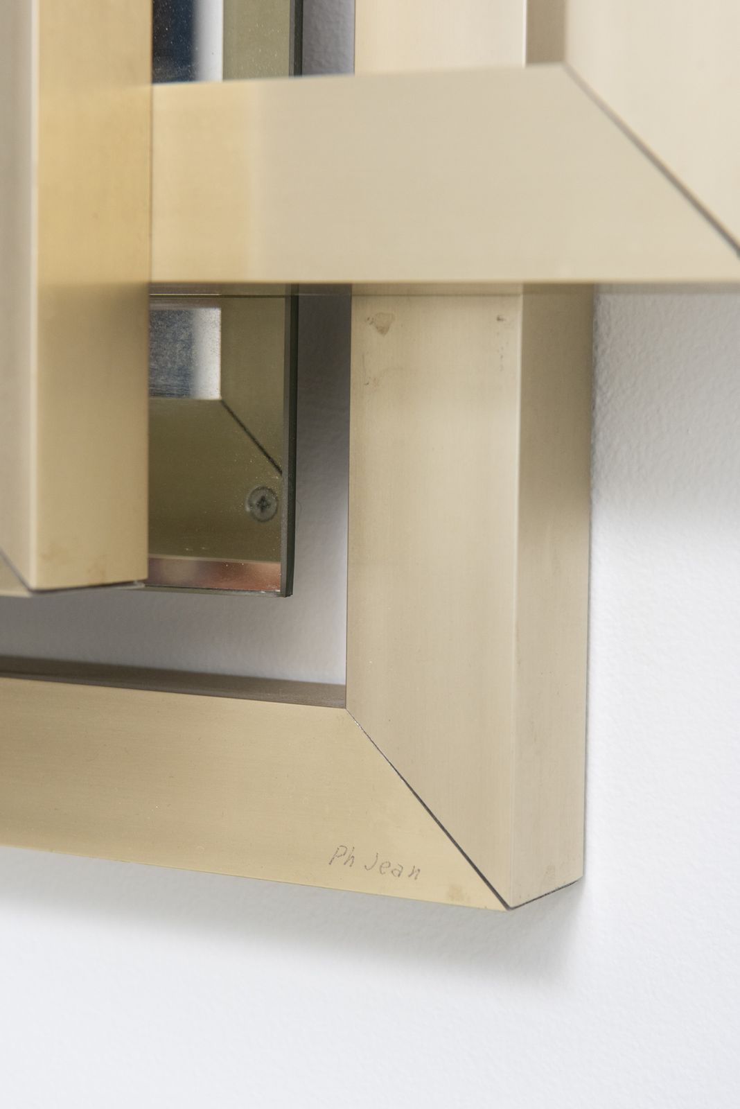 Sculptural Mirror In Brass, Philippe Jean, 1970's, France photo 2600.0