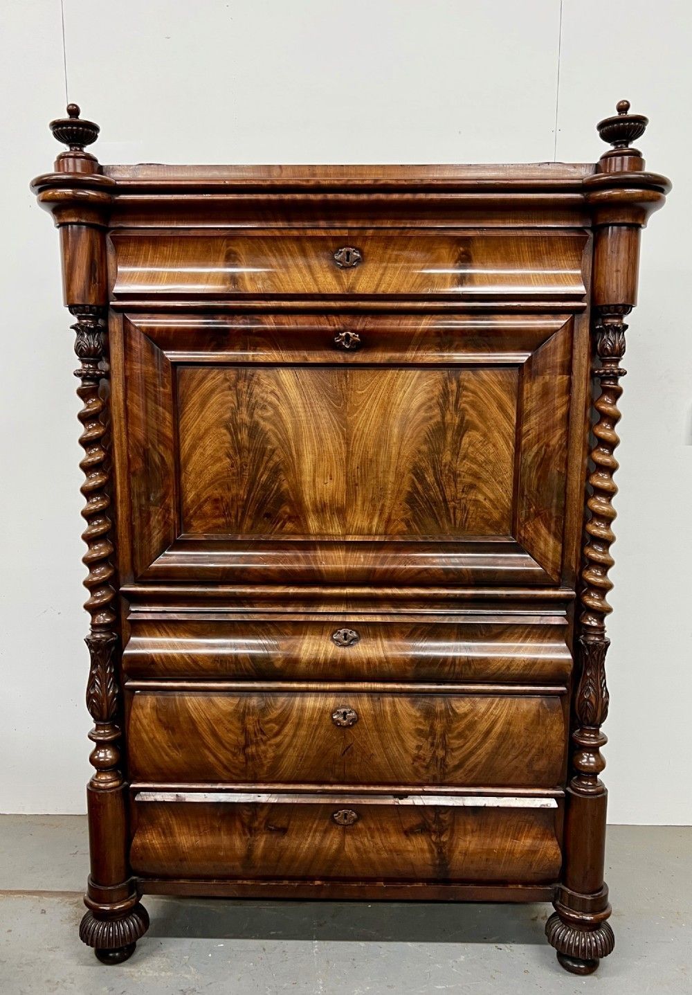 Superb Biedermeier Mahogany Abattant Secretaire photo furniture