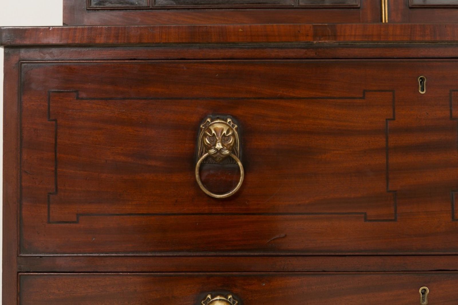 Regency Mahogany Secretaire Bookcase Desk Cabinet 1800 photo vinterior