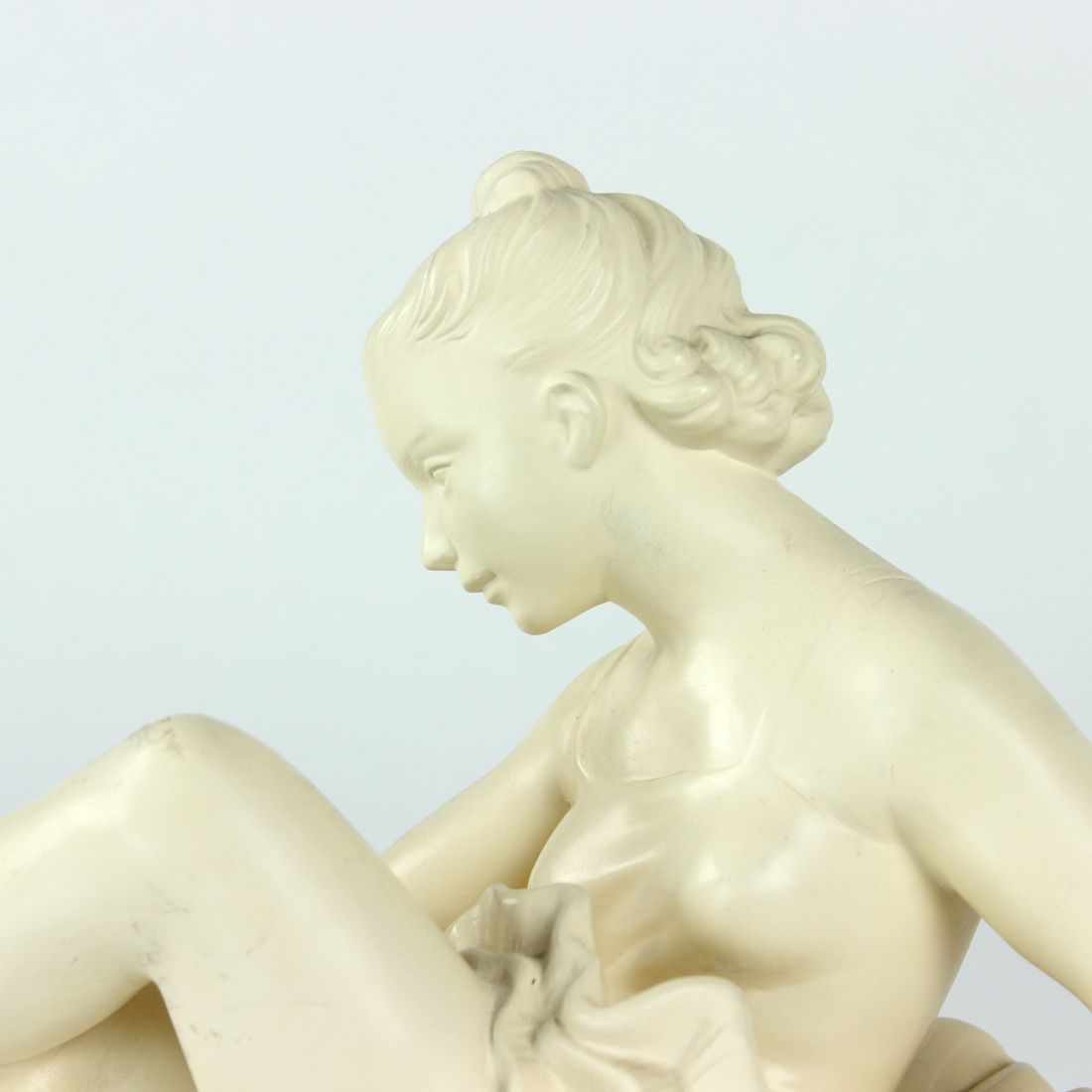 Mid Century Plaster Sculpture Of Ballet Dancer, Jihokera, Czechoslovakia 1960s photo furniture