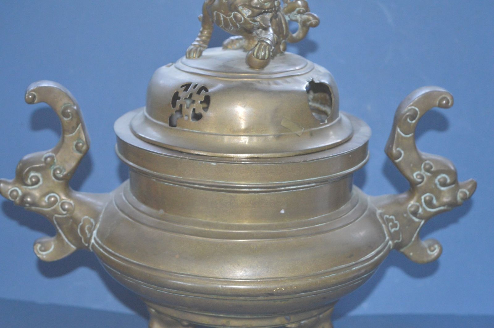 Very Large Chinese Bronze Lidded Censer, C1870. photo furniture