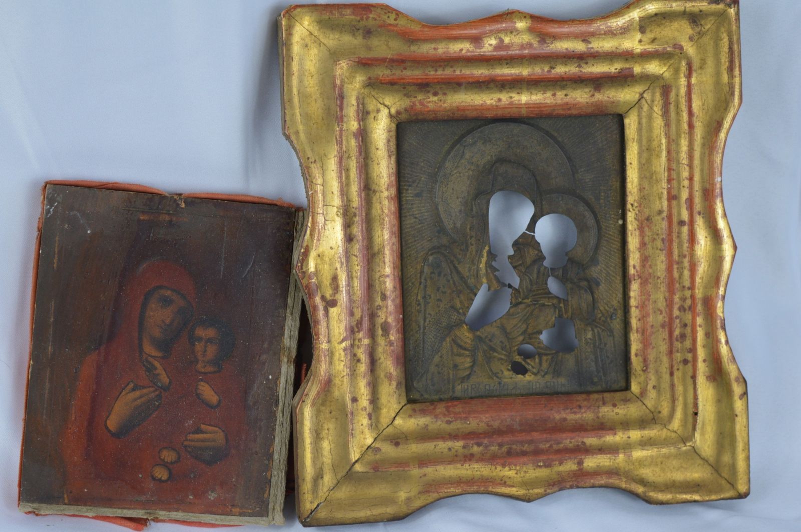 Early 20th Century Russian Icon, Framed Oil On Wood Panel,C1910 photo for sale