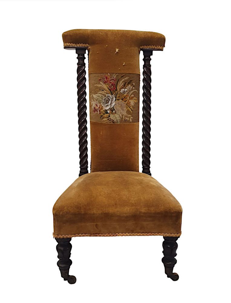 A Lovely Early 19th Century Prie Dieu Prayer Chair photo furniture