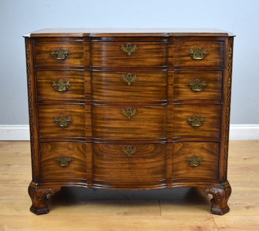George III Style Waring And Gillow Mahogany Serpentine Fronted Chest Of Drawers photo furniture