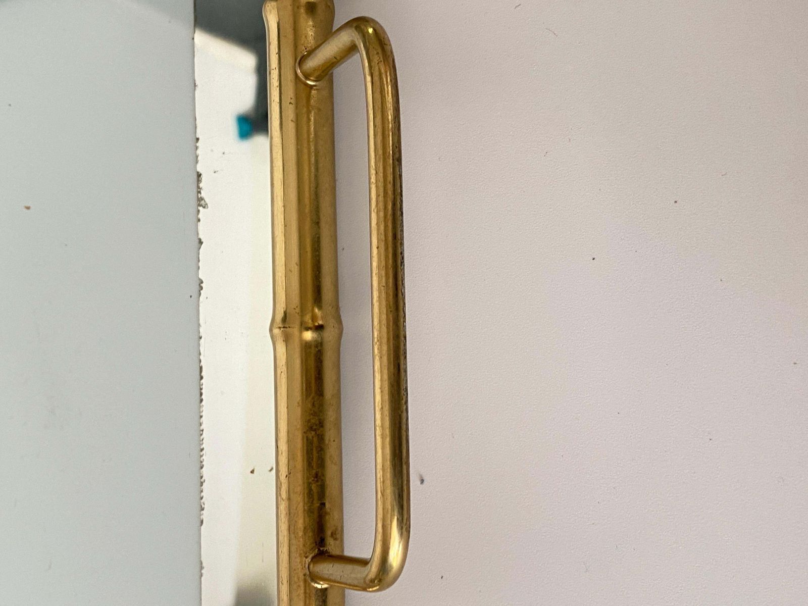 Brass Platter With Its Faux Bamboo Structure, Gold Color, France Circa 1970 photo Home Decor