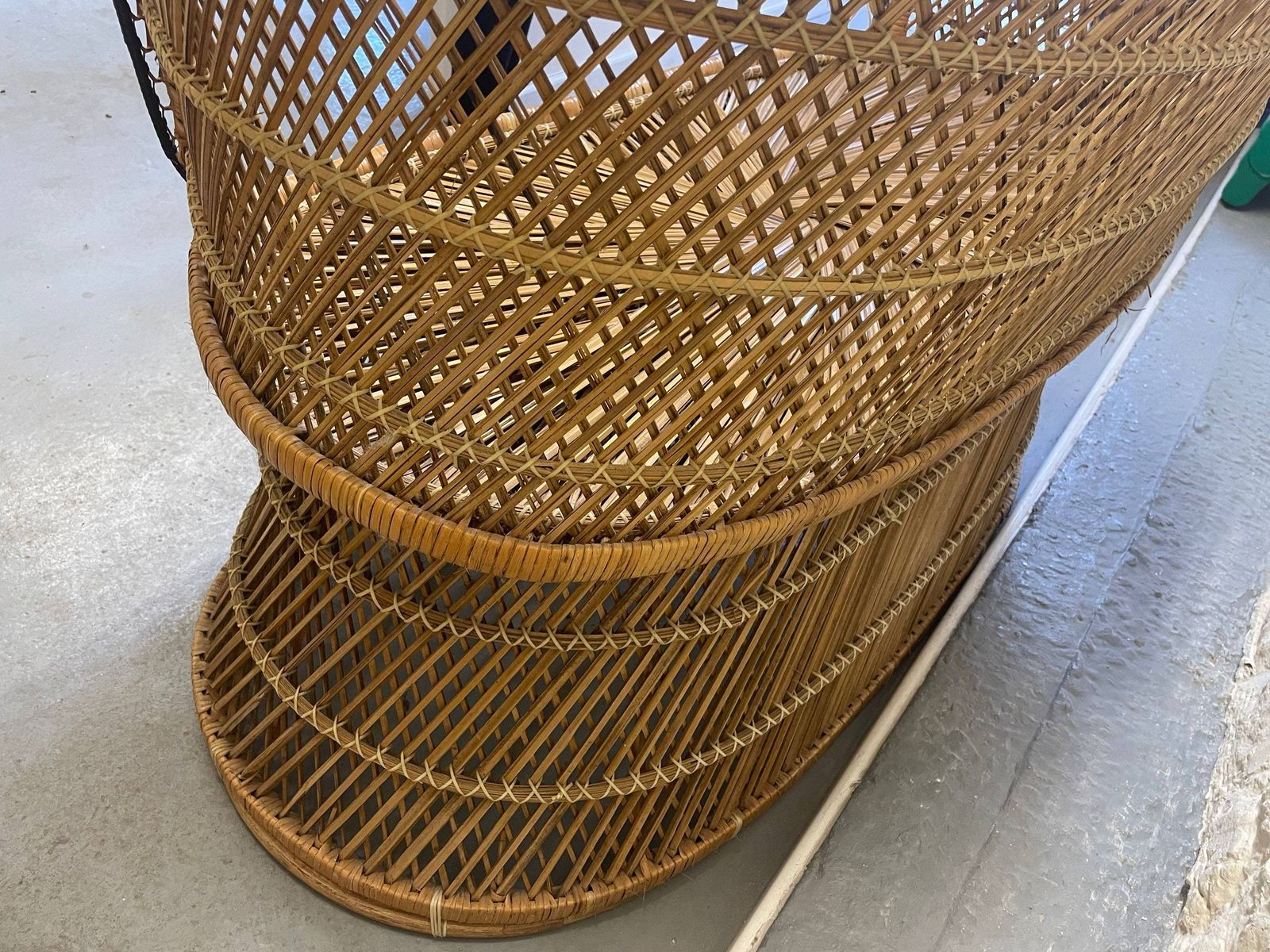 Wicker Loveseat Sofa Boho Tiki photo for sale