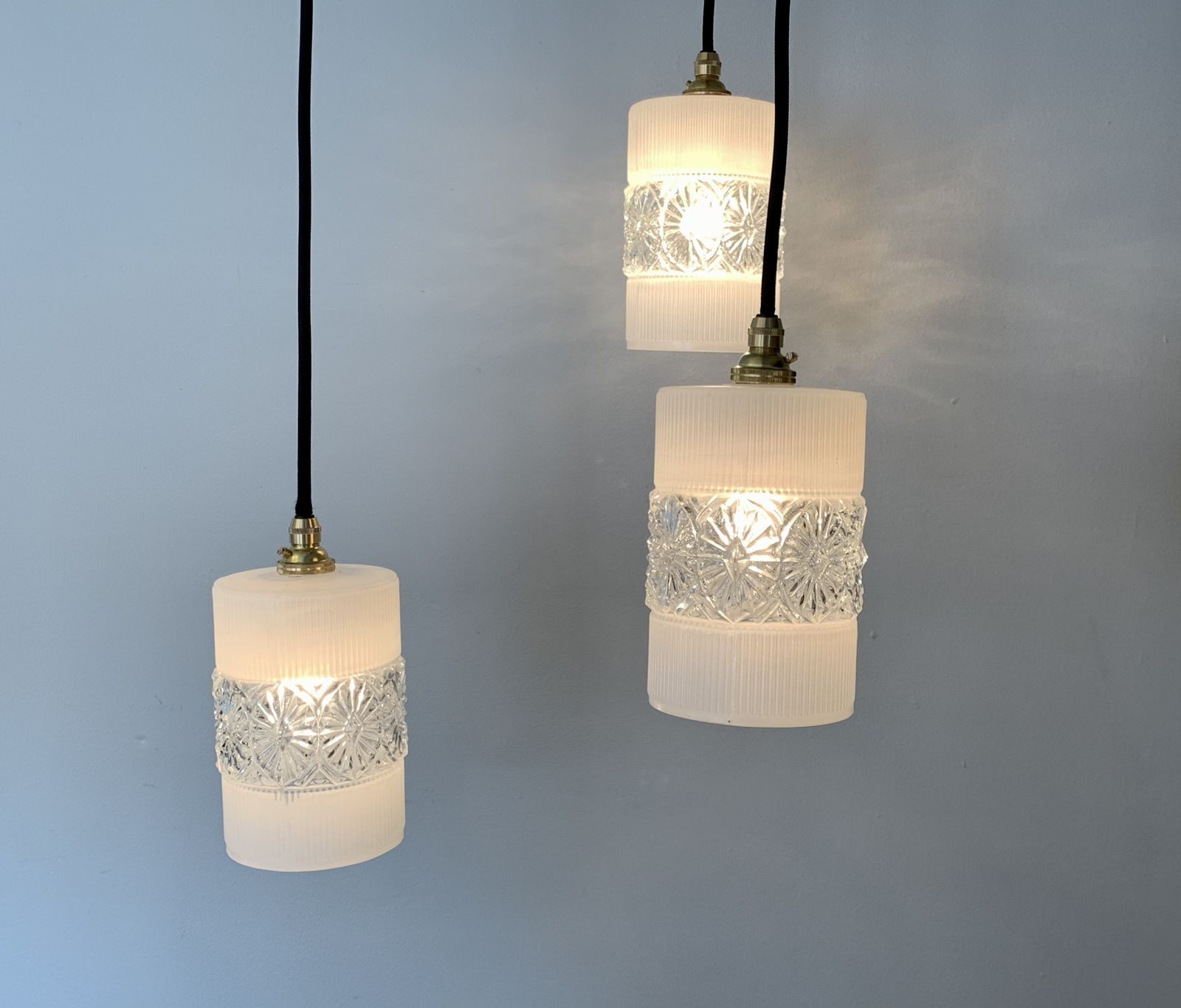 Mid Century Teak And Glass Cascade Chandelier C.1960's, Rewired And Ready To Be Placed. photo 300.0