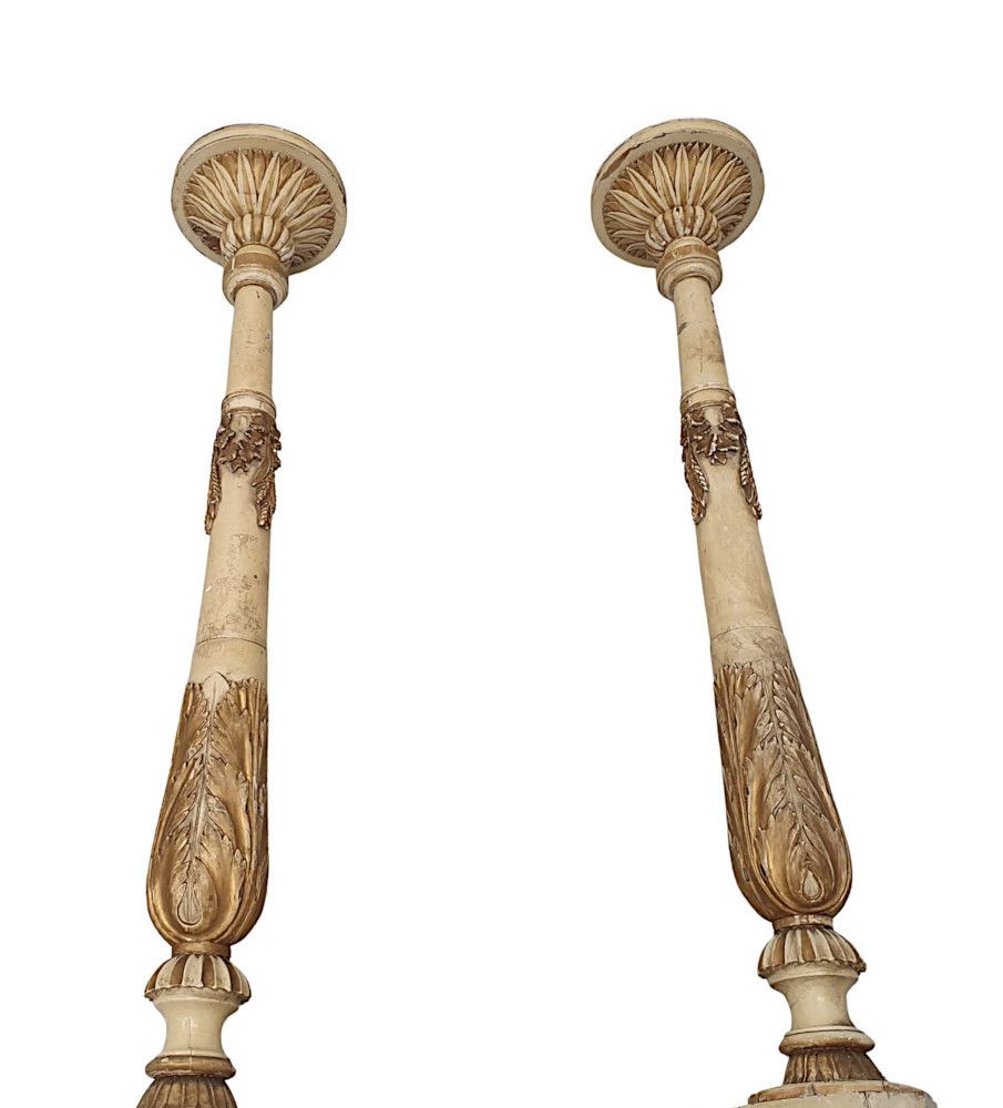 A Very Rare And Unusual Pair Of 19th Century Parcel Gilt Torcheres photo 8290.0829