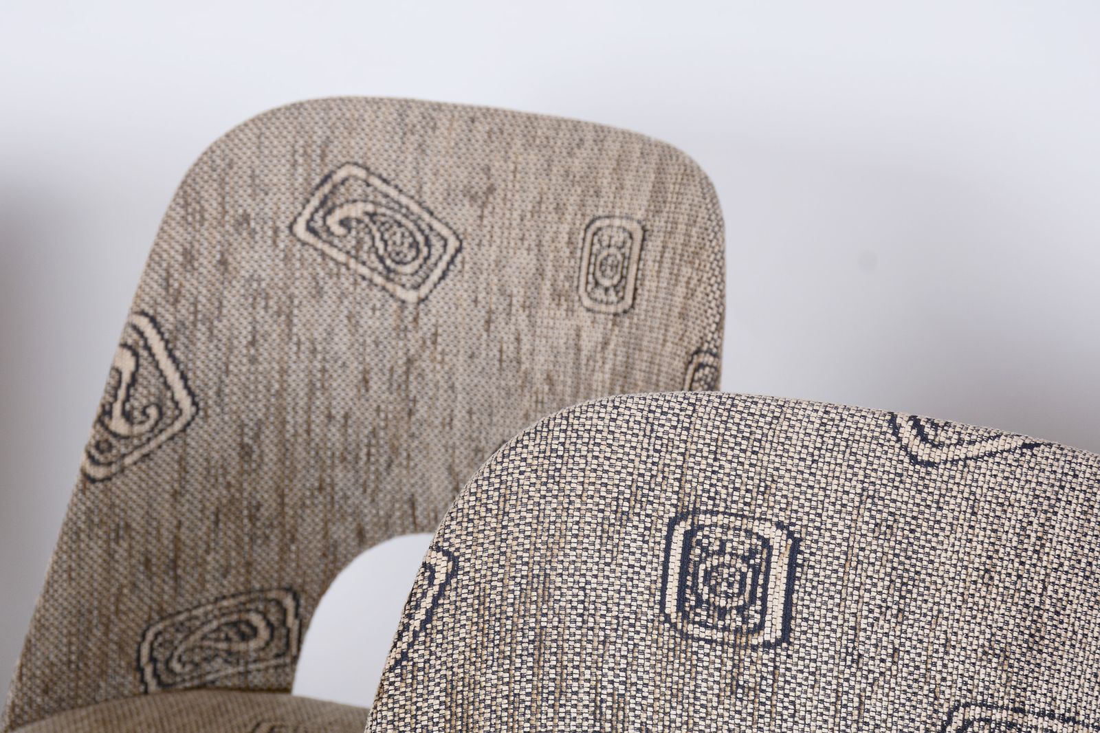 Czech Grey And Brown Beech Chairs By Oswald Haerdtl, 4 Pcs, New Upholstery, 1950s photo 900.0