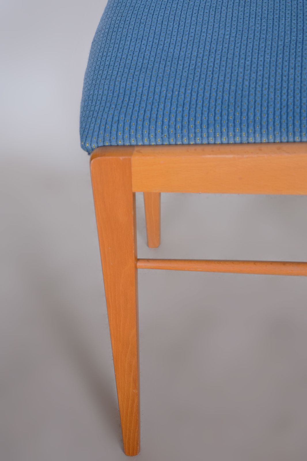 Blue And Brown Dining Chairs 4 Pcs, Well Preserved Original Condition, 1950s photo 650.0